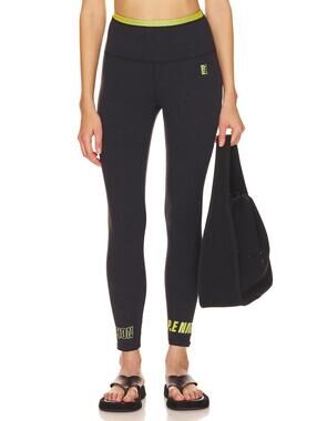 PE Nation Orbital Leggings Charcoal Marl Logo High Rise Small NWT